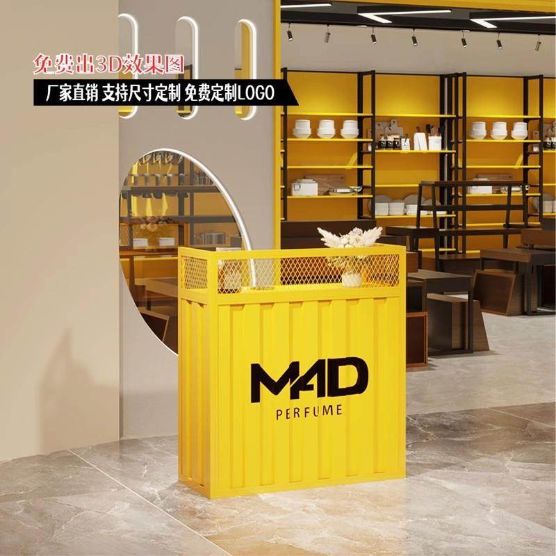 工业风吧台收银台网红创意柜台酒吧餐饮铁艺吧台桌小型前台接待台