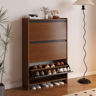 实木翻斗鞋柜玄关柜家用入户门口鞋架超薄室内门外走廊小窄外楼道