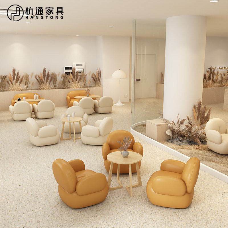 洽谈休闲沙发图书馆售楼处接待桌椅奶茶店咖啡厅烘焙店桌椅组合
