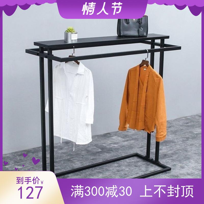 男女装双排陈列女装简约服装店中间展示双杠货架落地式挂衣服架子