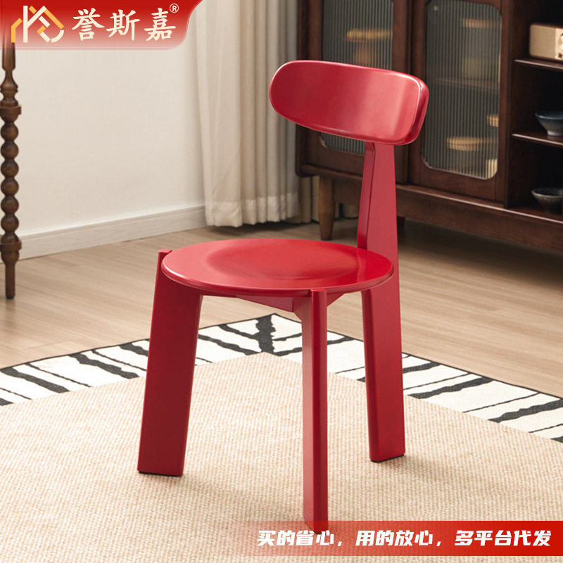 中古实木餐桌椅slow餐椅设计师多巴胺成人靠背家用小户型吃饭椅子