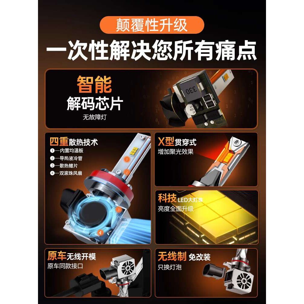 适用新老起亚k3led大灯泡改装K3S远光灯近光灯前车灯雾灯