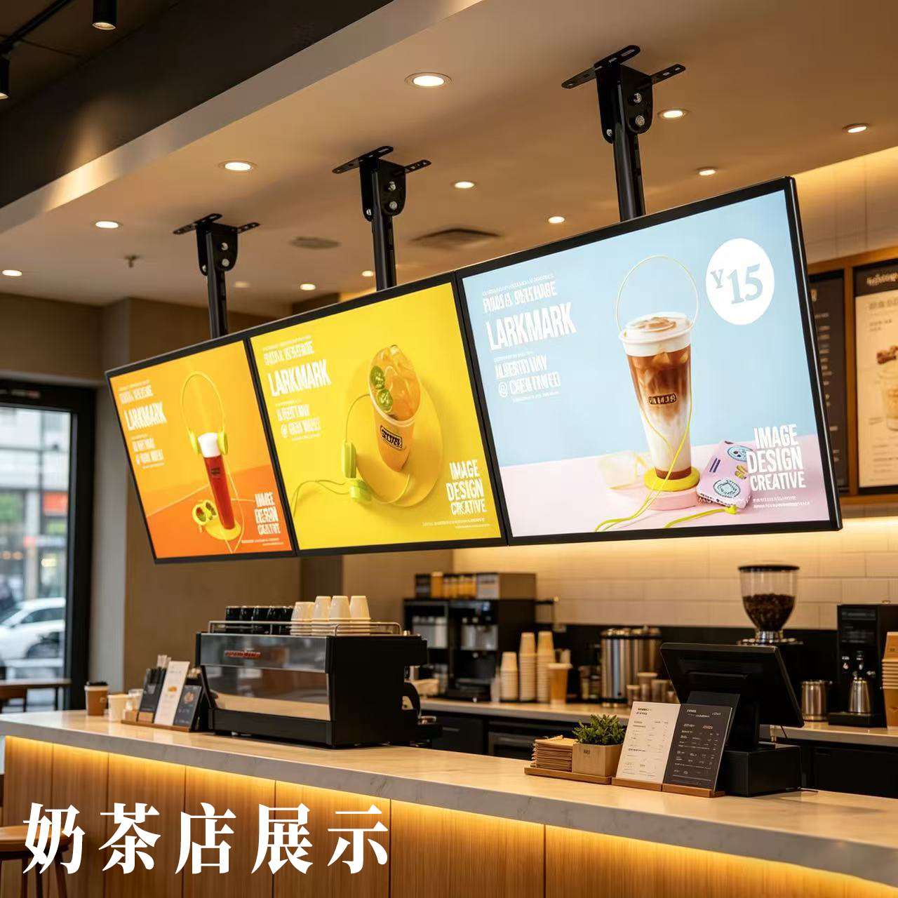 超薄电视灯箱挂墙式悬挂奶茶店广告牌发光菜单价目表led点餐灯箱