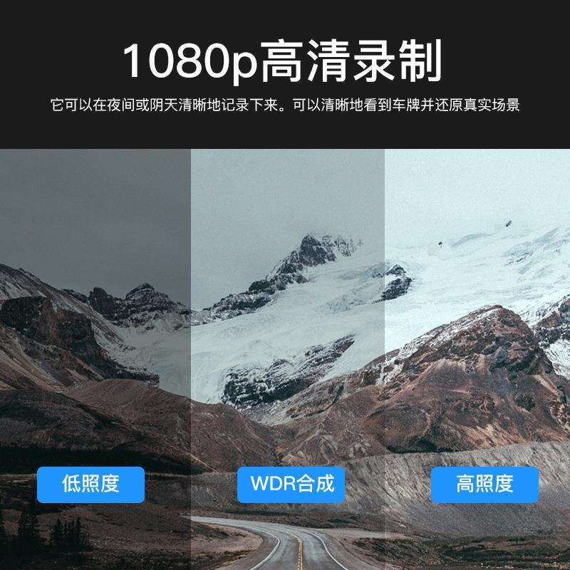 7寸车载倒车可视系统套装触摸按键3路CVBS信号倒车优先支持N制式P