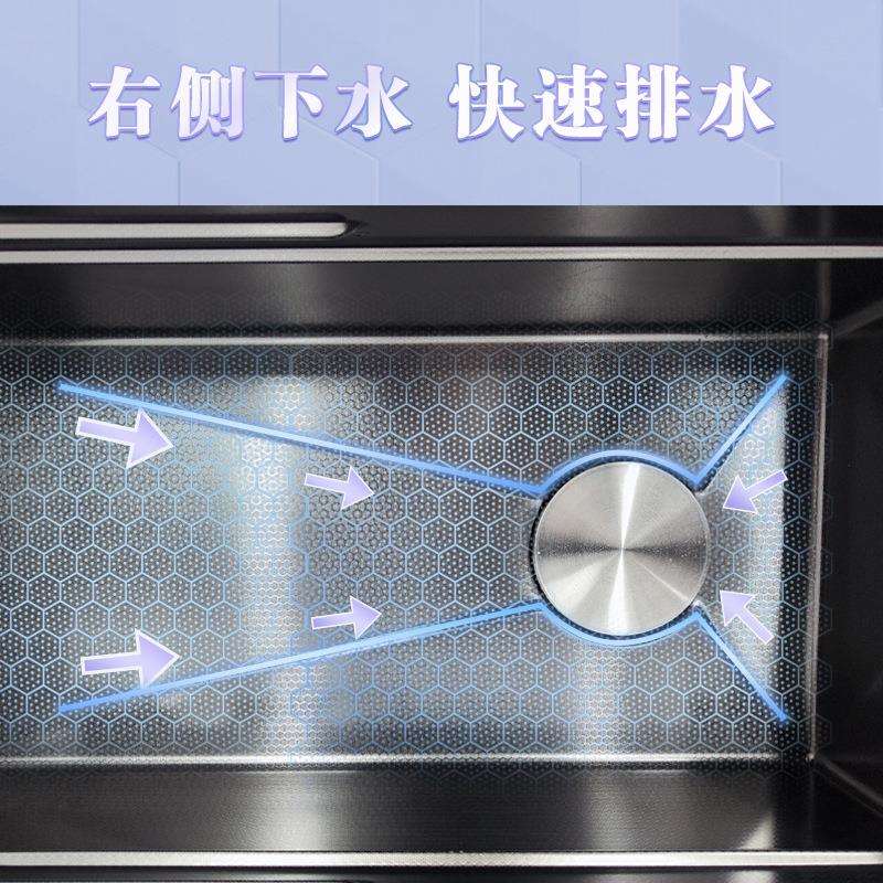 厂家直发高端纳米不锈钢水槽家用304洗碗池高压冲洗杯子神器