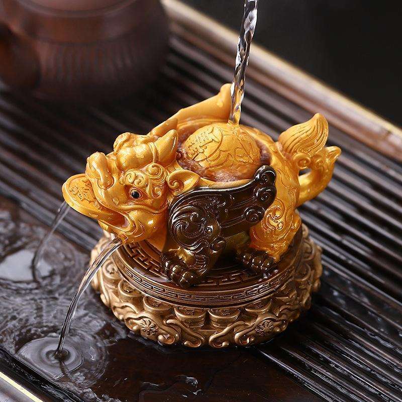国潮新款茶玩招才金蟾茶宠可养变色茶具摆件精品高温茶台茶道用具