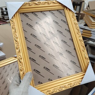 金色实木相框镜框纪念像佛像绣品油画装饰画含有机玻璃优惠啦