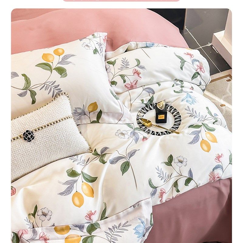 100S天丝套件1.8米床200X230被套双人夏季花卉时尚单人三件套尺寸,床上用品,床品套件/四件套/多件套,淘宝优惠券,粉丝福利购,淘宝优惠卷
