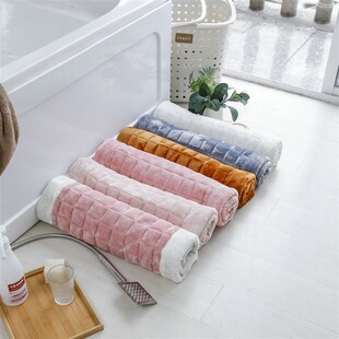 秋冬毛绒地毯卧室床边木地板脚踩垫长方形卫生间吸水宠物猫笼架垫