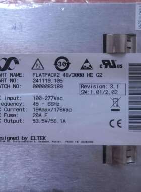 ELTEK 易达电源 Flatpack2 48/3000 HE 整流模块 241119.105