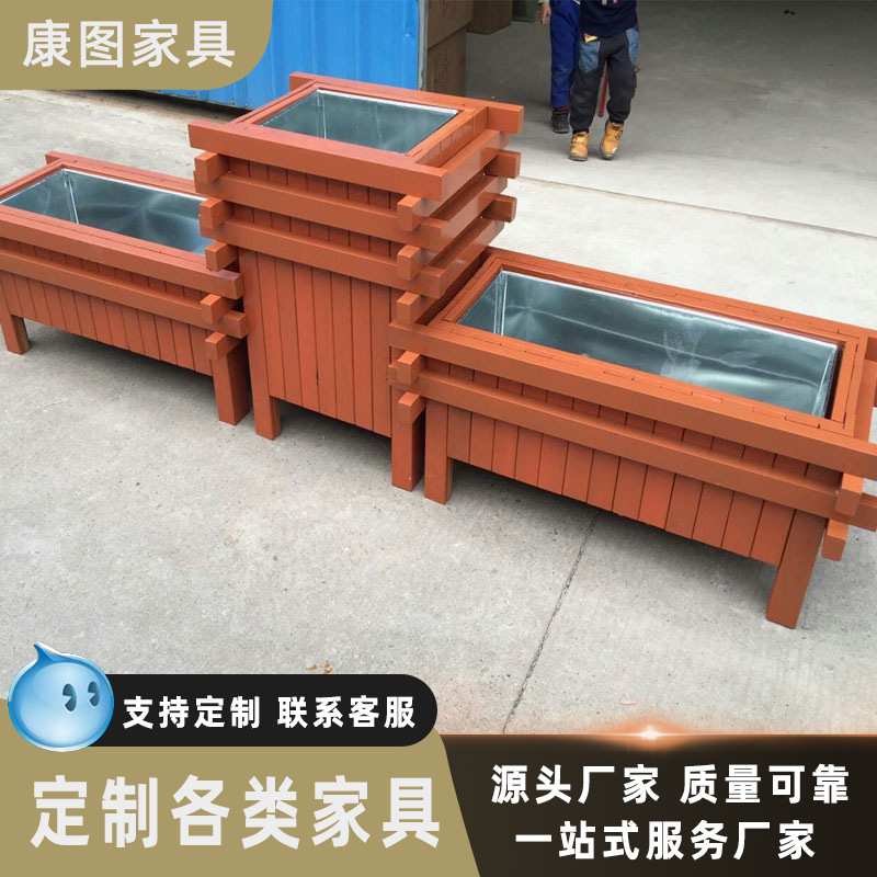 厂家供应户外防腐木花箱街道组合实木花箱园林景观绿化花箱木花架