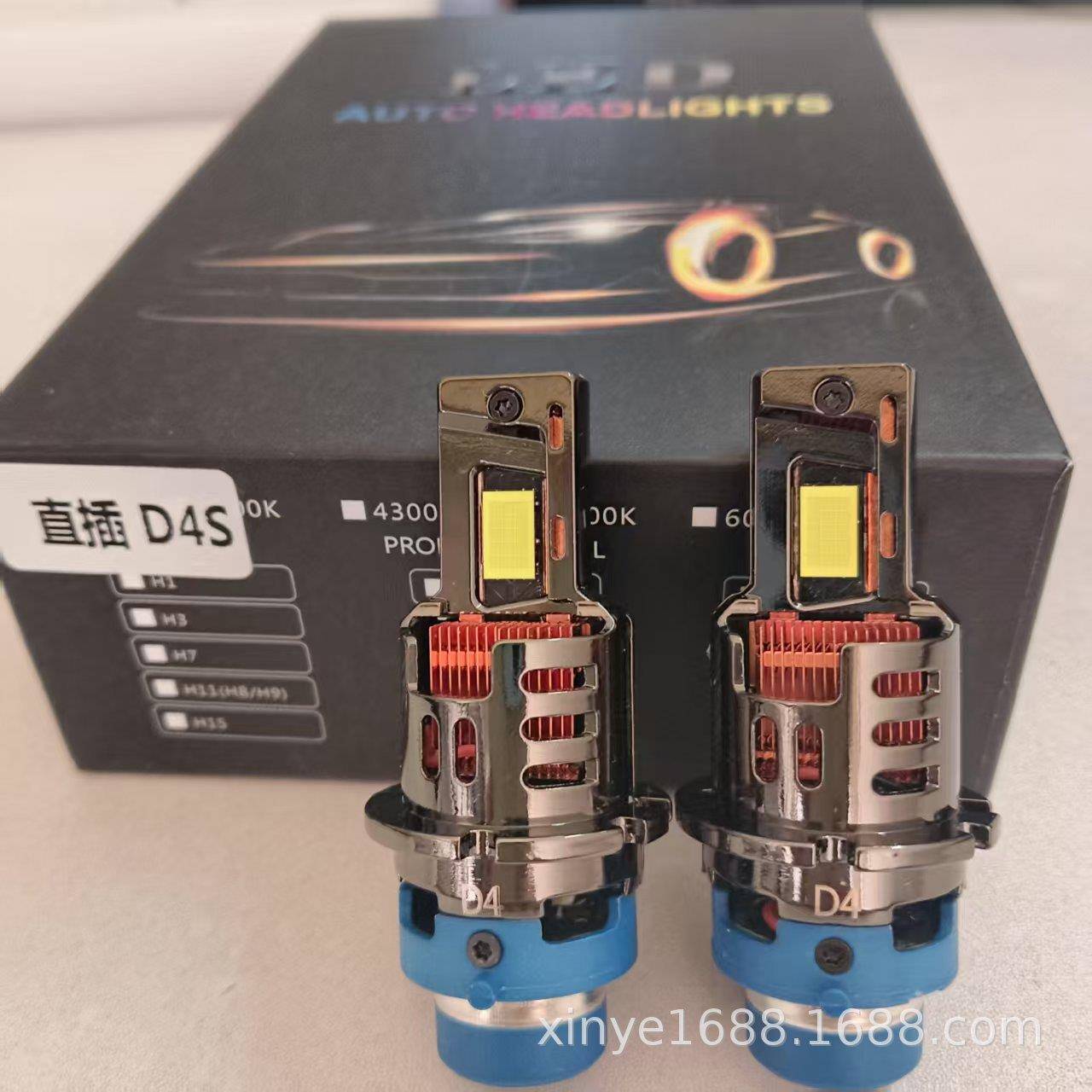 直插式 D4S 汽车LED大灯LED灯泡替换原装氙气灯泡高亮LED灯