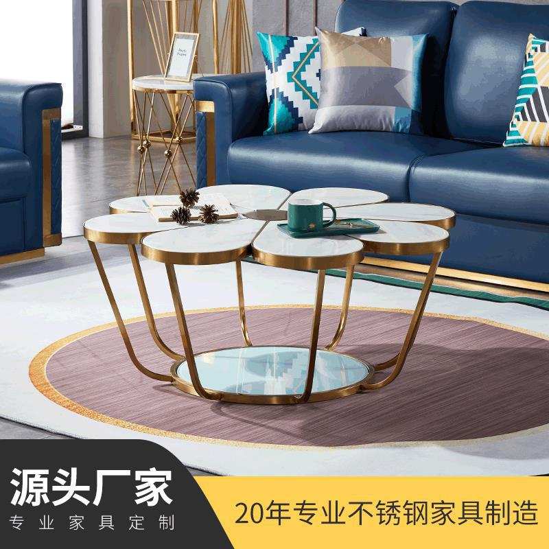 现代小户型大理石花瓣型茶几简约茶桌北欧异型大理石茶台厂家直销