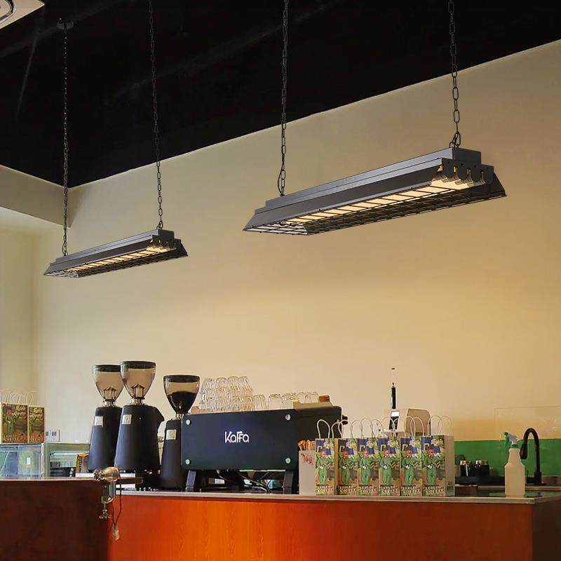 设计师复古工业风餐厅吊灯咖啡厅吧台办公室烧烤店铺商用长条吊灯