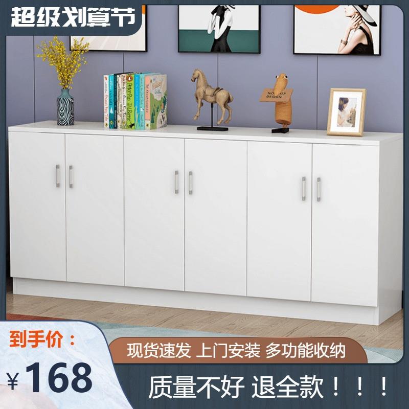 现代简约厨房靠墙碗柜带门收纳储物餐边微波炉柜阳台客厅茶水柜子