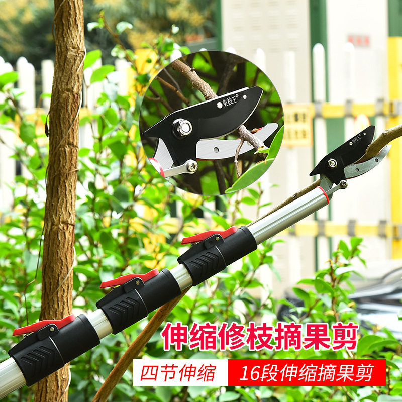 四节伸缩高枝摘果剪 高空摘果剪荔枝龙眼芒果采果剪园林工具批发