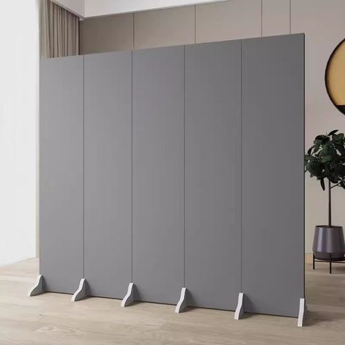 纯白色灰色米黄色屏风隔断客厅折叠移动家用玄关办公室折屏定制