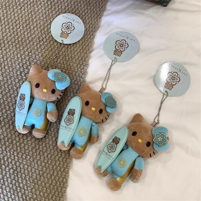 夏威夷黑皮kitty包包挂件小玩偶哈喽kt挂饰可爱毛绒公仔挂件礼物
