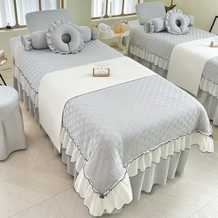 新款高级感美容床罩四件套四季通用美容院专用按摩床单床套2件套