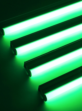 绿色led灯管 绿光线条灯条吊顶灯棒日光灯荧光灯补光霓虹氛围植物