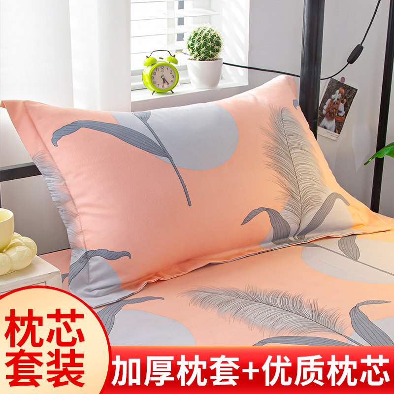 枕头加枕套套装枕芯一对装家用助睡眠学生护颈椎枕单人宿舍成人男