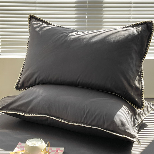 纯棉枕套一对装水洗棉枕头套4874全棉单个高端枕芯内胆套男家用