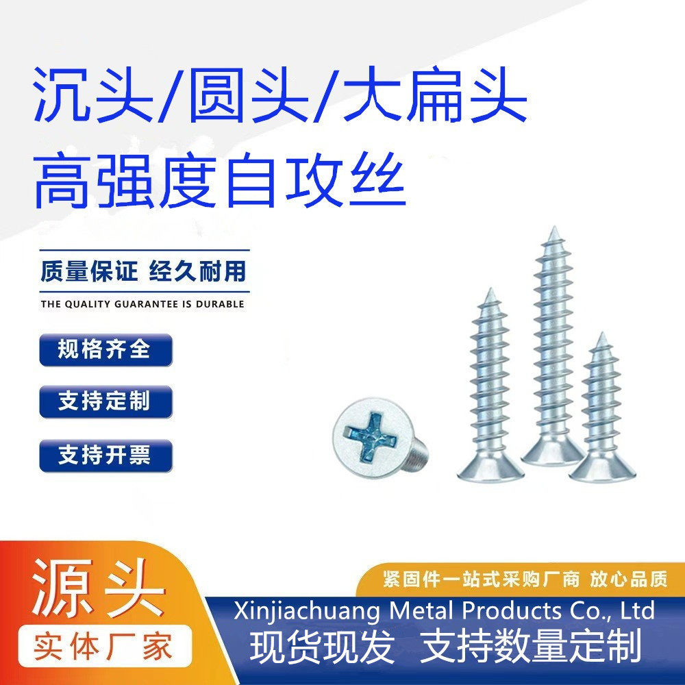 上海高强度沉头自攻螺丝现货现发十字槽圆头盘头大帽高强度自攻丝
