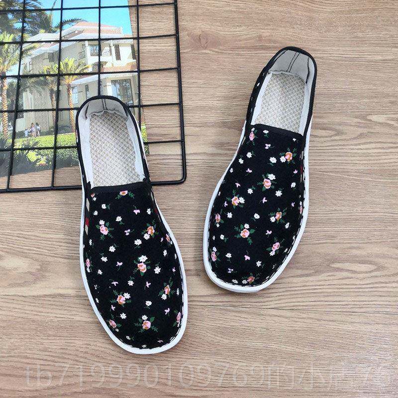 高档台州西山鞋男布一女牛筋底棉灯芯绒条绒面料老北京加绒手工脚