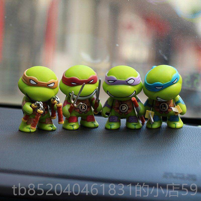 高档Q版忍者神龟公仔手办关节模型可玩具烘汽车载摆件蛋糕焙动装