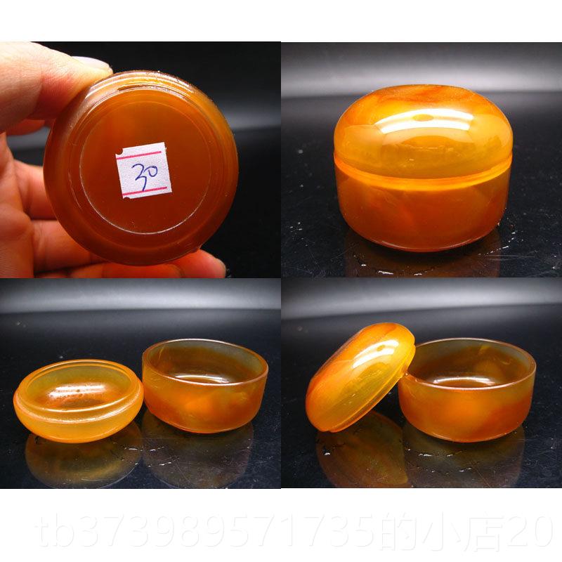 正品天玛瑙香笔洗摆玉髓印泥盒调色密封性件首然盒饰盒胭脂盒茶杯图片