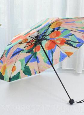 正品伞防紫外线黑遮阳伞少女防胶晒心伞ins伞折叠双层太阳油画晴