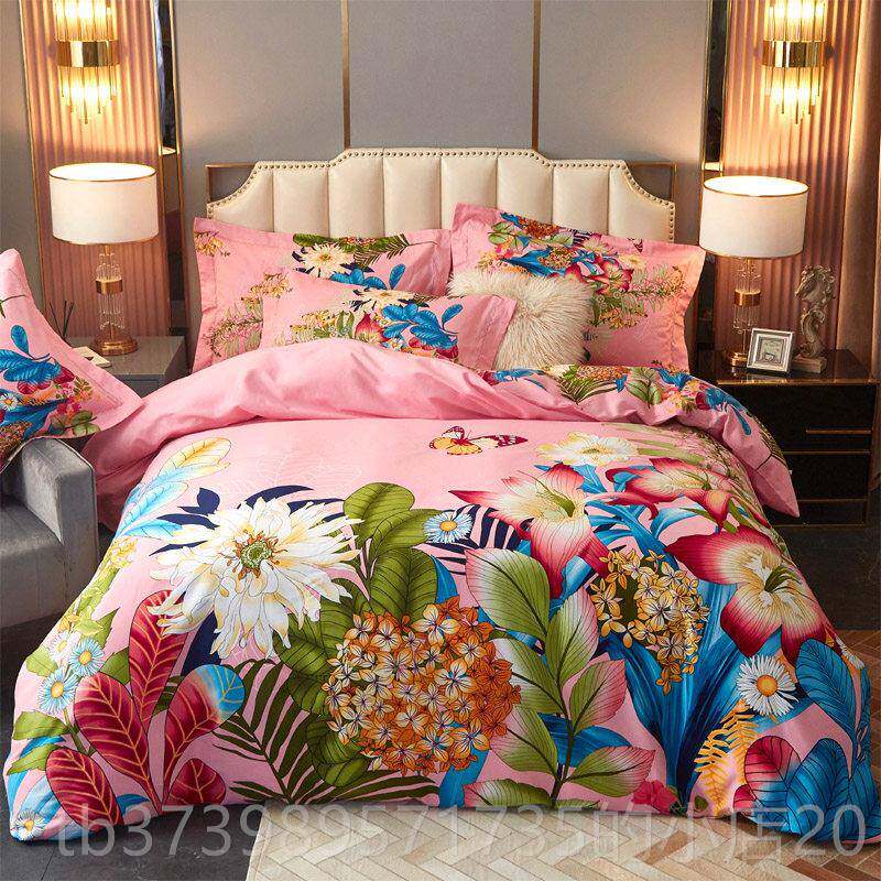 正品床新品3D活立棉体性印花全棉加厚磨毛四件套床上用品单纯被套