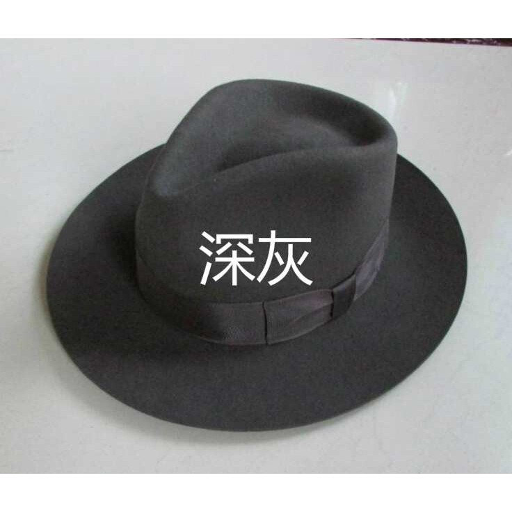 礼帽上海滩帽子 男复古春秋羊毛礼帽大檐毡帽 男女士羊毛呢帽
