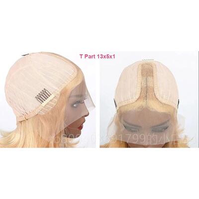 高档许昌丝假发丝真人发半蕾丝手织波波头套前蕾 #6c13 13x4 lae