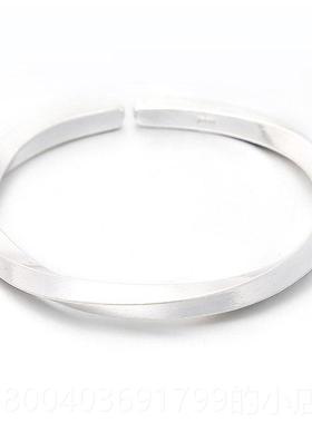 高档银手镯99环9比足银男女情侣古法手纯工白银手莫乌斯实心维京