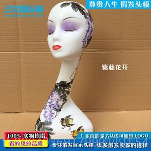 高档发展示道具假头模 假人头模型 白色带妆模头帽子巾头橱窗展示