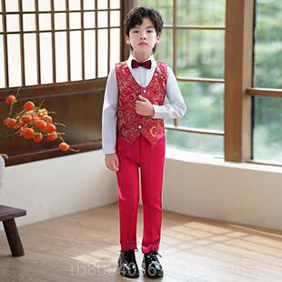 高档童表儿演服蹈装女童红纱中裙小学合唱式节日舞服装