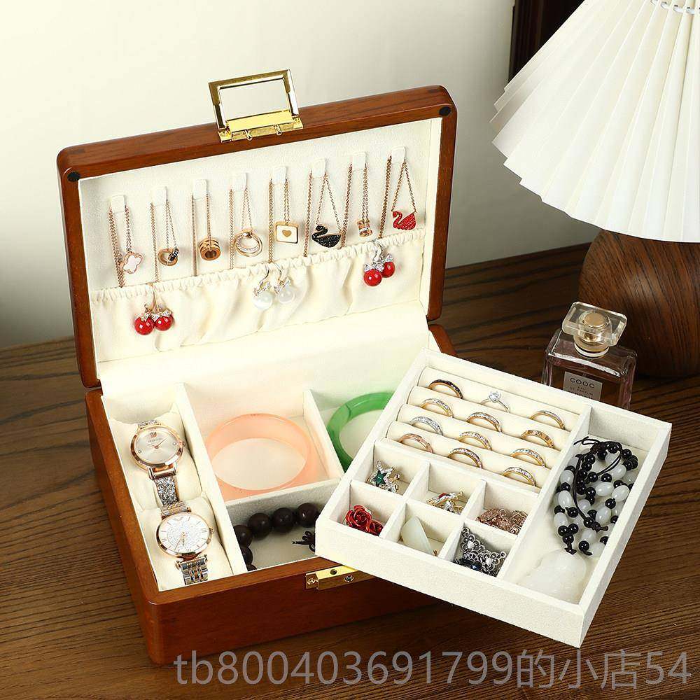 高档匠功带夫（饰品）首饰层收纳盒双实木首饰盒可携5式饰品盒锁2,饰品/流行首饰/时尚饰品新,首饰盒,淘宝优惠券,粉丝福利购,淘宝优惠卷