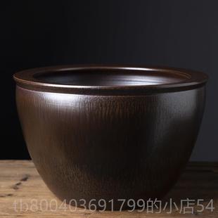 高档景镇陶瓷鱼缸办公室客大鱼厅摆件水缸庭院缸养德金盆锦鲤缸乌