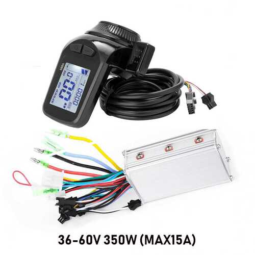 36-60V 350W 15A 无刷电机控制器+S886指拨转把锂电仪表套件