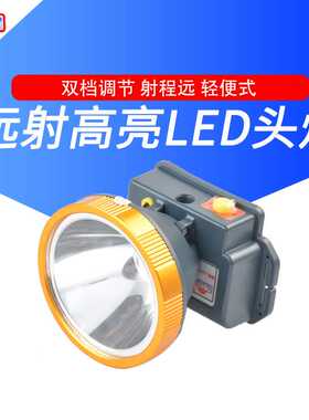 依朗迪LED头灯LD-2819高亮锂电充电户外防水骑行头戴矿灯巡逻电筒