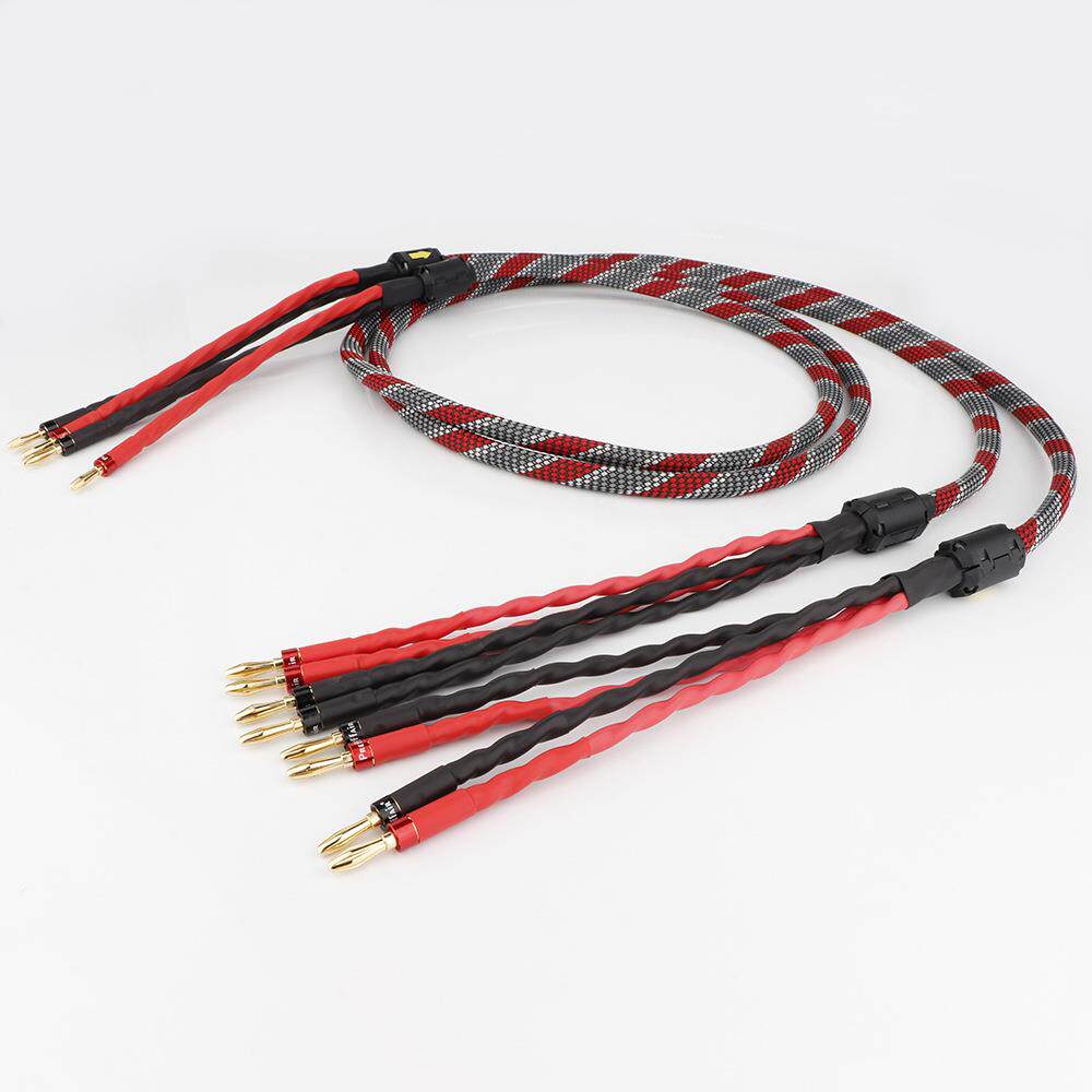 Preffai 高品质 西电音箱线 HIFI 发烧线 香蕉转香蕉插头音频线