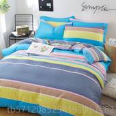 北条纹格x子棉被套180x220全22.3米男士 新款 简约纯棉欧四件式 床上