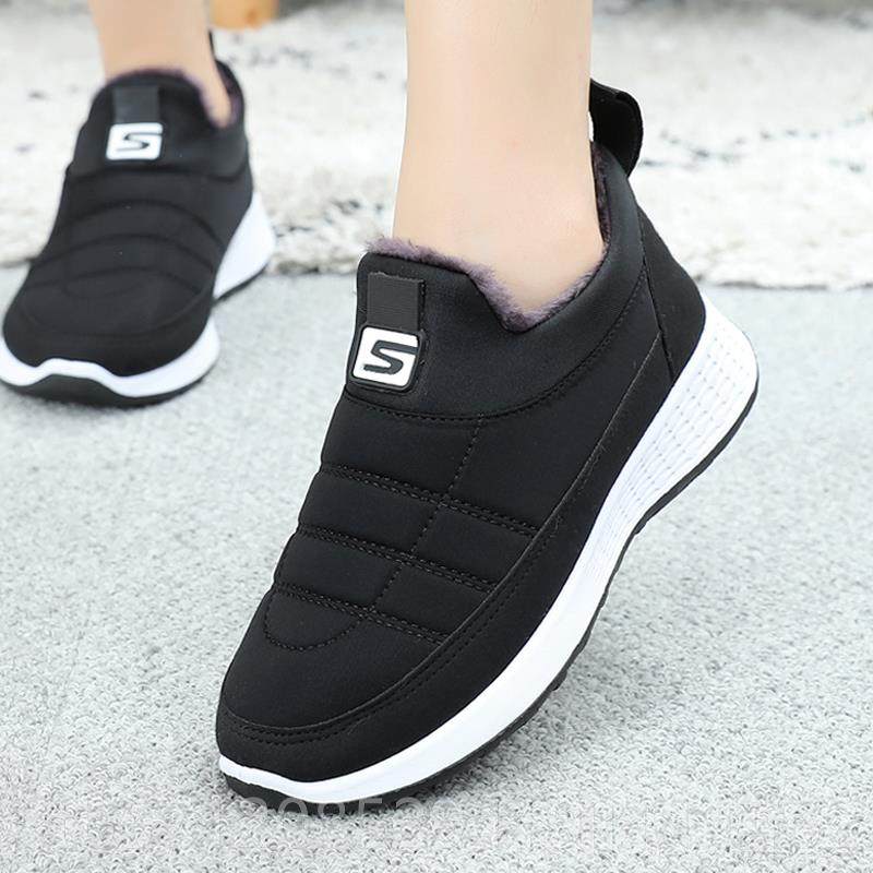 新款老北京鞋布鞋女鞋冬季加绒保暖女一脚蹬士休闲运动鞋防滑妈妈