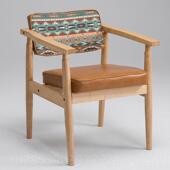 新款 扶手啡厅餐厅餐椅椅书房休 辰咖实木梵复古做旧米色靠背椅欧式