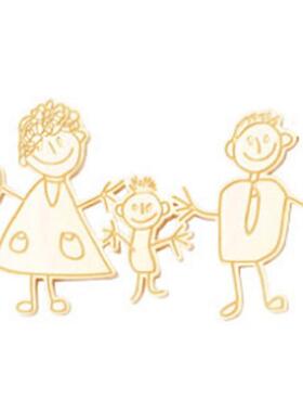 新款DIY定做925银绘儿童涂鸦手案刻字图意自画男女情侣来图订制创