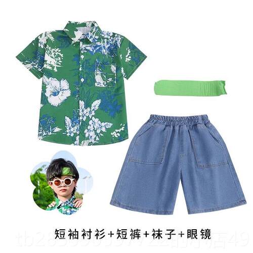新款儿表童港风演出服啦装年小学生运动会啦队演8090代复古怀旧花