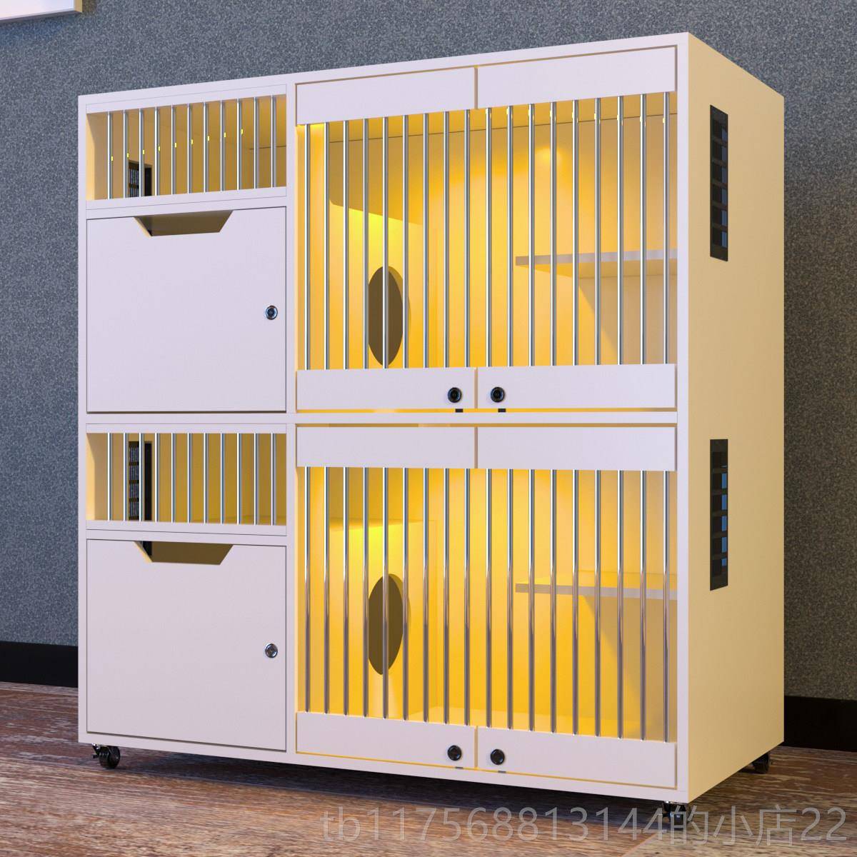 正品猫笼别墅猫柜实养木屋猫陈列柜繁殖笼寄笼三层猫猫窝猫舍图片
