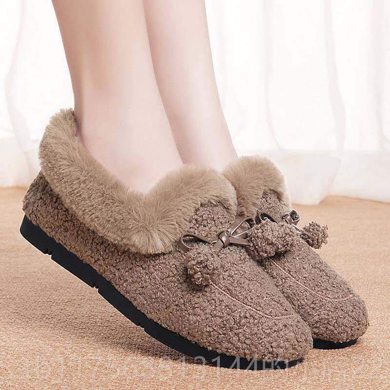 正品棉鞋女季冬加绒新款妈保暖一脚蹬布鞋妈老北京毛毛秋冬豆豆鞋,女鞋,棉鞋,淘宝优惠券,粉丝福利购,淘宝优惠卷