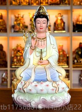 正品观音菩萨家用供奉萨观音佛像瓷汉白玉观音菩家用陶奉供观音佛